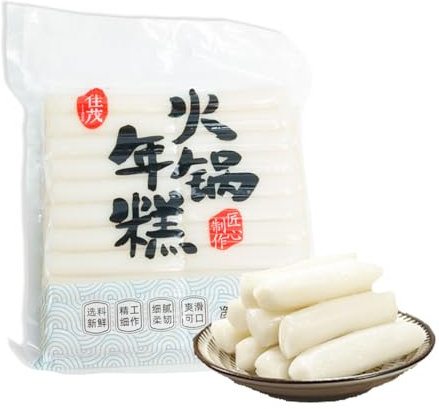 BaiLiSnacky Gâteau De Riz Naturel 400g Bâtonnets De Riz Gâteau De Riz Nouilles De Riz Pour Par Exemple Plats Asiatiques Fondue Gâteau De Riz Frit Chinois (Bâtonnets de galettes de riz)