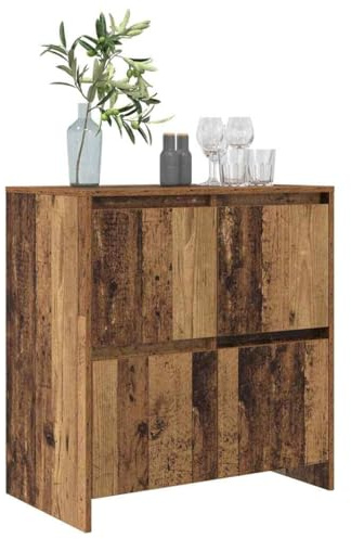 vidaXL Sideboard Old wood 70 x 41 x 75 cm Engineered wood, Rustic Wooden Sideboard, Modern Rectangular Buffet Table, Dining Room Storage Cabinet, Ample Space, Durable, Functional Furniture