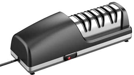 Kavolet Winkelführungs-Messerschärfer Diamant-Schleifmittel 15 Grad für Küchenchef-Schälmesser (EU-Stecker 220 V)