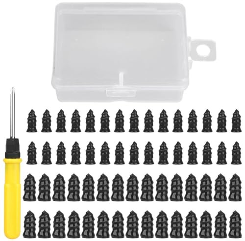 Rubber Screw Tire Repair Kit, 61 Pack Car Vacuum Nail with Screwdriver Tool Box, Vehicle Puncture Repair Set