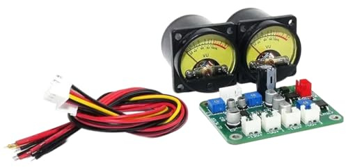 Ehwisbe For AMP Compatible 35mm VU Meter Stereo Audio for Amplifier Level Indicator 1 Set Audio Meter Backlight Adjustable with Driver Board