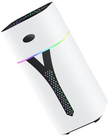 CATIEBYE USB Luftbefeuchter, Nebelgenerator mit farbiger Beleuchtung, 420ML, weiß, ABS/PP, USB Ladung, für Büro und Heimgebrauch, gleichmäßige Wasserzerstäubung