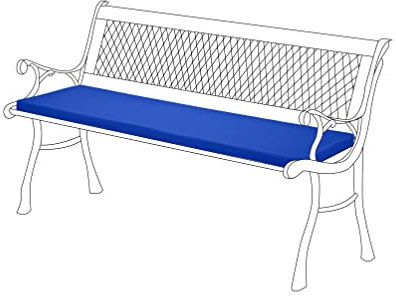 Gardenista Garden 2 Seater Bench Cushion 120x33cm | Water Resistant Indoor Outdoor Patio Furniture Bench Pads | Non Slip Soft and Comfortable Garden Furniture Swing Bench Cushion (Blue)