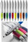 Kugelschreiber 10 Stück Cardiff mit blauer Mine Softgriff und Metallclip ergonomischer dicker Griff Neu Neutral Kulli ohne Gravur Druck Logo im 10er Set von notrash2003®