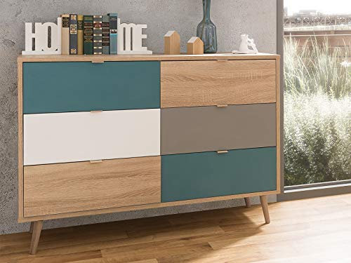 möbelando Kommode Sideboard Standschrank Anrichte Beistellschrank Schrank Visby II