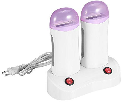 Chauffe-cire à cartouche, rouleau dépilatoire à double cartouche Chauffe-cire Machine d'épilation du corps pour mains, pieds, coudes, bras, jambes