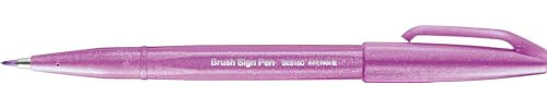 Pentel SES15 Brush Sign Pen pennarello punta fibra flessibile rosa peonia 10 pz