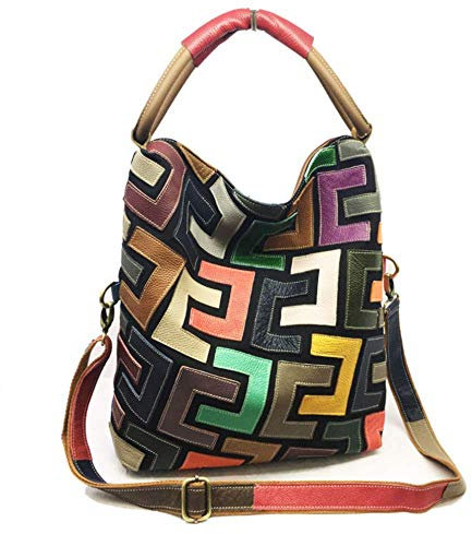 Eysee Handtasche Damen Leder - Umhängetasche Echtleder Handtaschen Henkeltaschen Schultertasche 2020 NEU (Mehrfarbig 1)