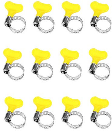 Sinzau 9-16mm Schlauchschellen, Edelstahl Schlauchklemme zur Schlauchbefestigung, Griff Design, 12 Stück