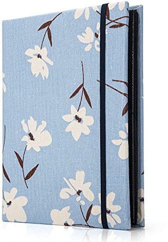 AIOR Fotoalbum Einsteckalbum 10x15 200 Fotos, Vintage Leinen Hochzeit Familie Fotoalbum zum Einstecken Schwarze Seiten für 200 Pocket Bilder, Blume