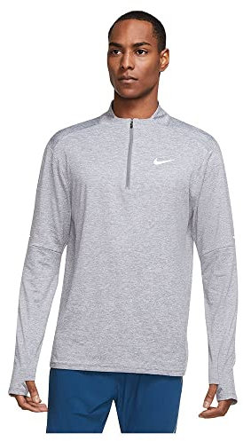 Nike Herren M Nk Df Elmnt Top Hz Sweatshirt, Smoke Grey/Grey Fog/Htr/Reflec, L