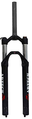 QHY Fourche Suspension Vélo 26 27.5 Pouces VTT Fourche Hydraulique en Alliage Tube Droit Verrouillage Manuel Frein Disque Débattement 100mm 1960g (Color : Black, Size : 26inch)