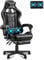 Soontrans Gaming Stuhl Massage, Gaming Sessel mit Fußstütze & Kopfstütze & Massage-Lendenkissen, Gepolsterte Armlehnen, Ergonomisch Gaming Stuhl für Gamer YouTube Livestreaming Xbox (Schwarz)