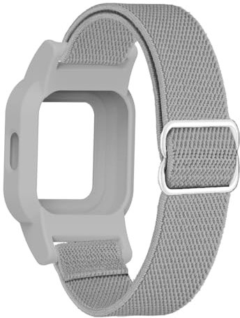 C2D JOY Elastisches Nylon Armband mit Schnellverschluss kompatibel mit Garmin Vivofit Jr 3 Bands Armbanduhr Verstellbar Elastisch Sport Armband - Grau