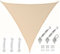 AMANKA 5x5x5 Voile d'Ombrage Triangulaire Respirante - Toile de Jardin UV avec Fixation Acier INOX
