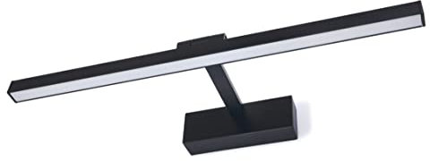 LumenTEC LED Spiegellampe, LED Spiegelleuchte 50cm, Schminklicht 12W 4.000K neutralweiß Licht, Badlampe Wandbeleuchtung IP65, Schwarz (Adel 12W)