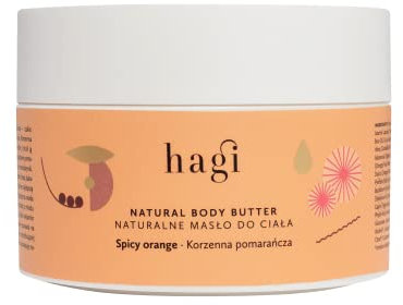 HAGI Natural Spicy Orange Body Butter, Körperbutter | mit Sheabutter, Kakaobutter, Mangobutter | Vitamin C und E | Hyaluronsäure | Orangenduft, Würziger Duft | 200 ml
