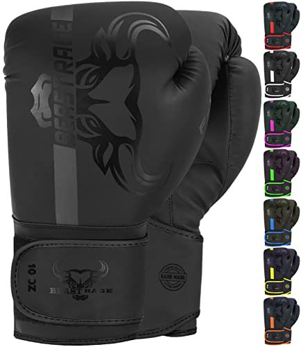 Beast Rage Boxhandschuhe Training Sparring Pro Impact Muay Thai MMA Kickboxen Herren Damen Erwachsene Schwerer Boxsack Focus Pads Handschuhe Speed Workout Belüftete Handfläche