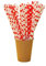 Lot de 100 pailles jetables en papier Motif cœurs Rouge/blanc 24 cm