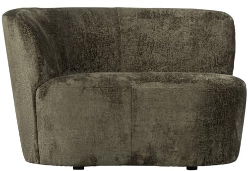 WOOOD Stone 1 Sitzer Ecksofa, Weicher Eckcouch aus Samtstoff Loveseat Sessel Couch Loungesofa - Links - Warmes Grün - 73x112x80 cm