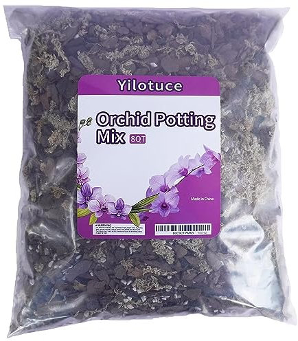 Yilotuce Terriccio naturale organico ideale per Phalaenopsis di tutti i tipi, 8 litri con corteccia di pino, carbone da giardinaggio, perlite e muschio sfagno