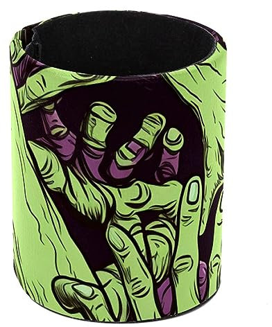 Eslifey Portapenne rotondo per scrivania, portapenne per Halloween, con motivo zombie, portapenne, bicchiere, pennelli da trucco, supporto da scrivania, organizer per cancelleria, per casa, ufficio,