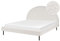 Beliani Bett Bouclé weiß mit Lattenrost 160 x 200 cm rundes Kopfteil Retro Margut