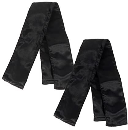 Ipetboom 2pcs Satin Headscarf Wig Band Non-Slip Silk Hair Wraps for Women Easy to Wash Secure Front Wig Grip Black Headwear One Size