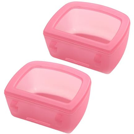 Milageto Bols Suspendus en Caisse pour Animaux de Compagnie, 2 pièces, Alimentation Lente, Distributeur d'eau sans déversement, Plat de Boisson, Bol d'eau pour, Rose