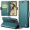FERLAN Cover per Samsung Galaxy S24 Ultra+ 2 Pezzi Vetro Temperato,Antifurto,supporta ricarica wireless,in pelle multifunzione,chiusura magnetica con chiusura anti-urtoblu,verde
