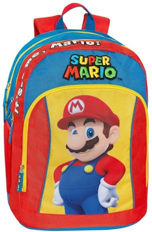 Franco Cosimo Panini Schulrucksack Schulrucksack Unisex - Kinder und Jugendliche (1er Pack), Blau und Rot., 32x43Hx23 cm, Casual