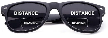 SKYWAY Bifokale Lesesonnenbrille für Damen Herren, Modische Klassische Lesebrille mit Federscharnier, UV400 Schutz, +1.5, Schwarz