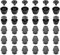 sourcing map 30set Flat Head Stud Spike 10mm Metal Purse Feet Handbag Nail Head Stud Flat Buckle Button Cap Cone Rivets Bucket Spike Tool Set for DIY Leather Craft, Gun Color