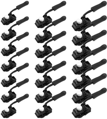 21 Pezzi Kit Riparazione Cerniere Lampo,3 Misure Ripara Cerniere Lampo Zip,Zip Cerniera Ricambio,per Giacca,Cappotto,Valigia,Kit Cursore di Ricambio Per Cerniera(Nero)