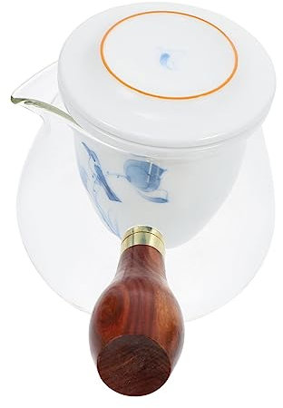 Alipis 1 Juego Juego De Té Hervidor De Café Tetera Esmaltada Recipiente para Hervir Té Tetera Floreciente Tetera De Porcelana Coreana Bebidas Japonesas Tetera Blue Vidrio