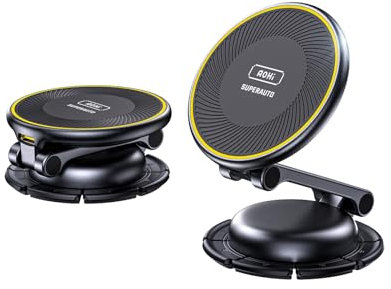 AOHI 15W Magsafe Autohalterung mit Ladefunktion SUPERAUTO Auto Handyhalterung Magnet für iPhone 17-14 Serie und Mehr, Schwarz