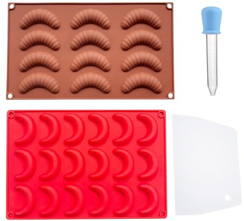 YANINEE 4 Stück Vanillekipferl Backform Silikon Set, Vanillekipferl Ausstecher