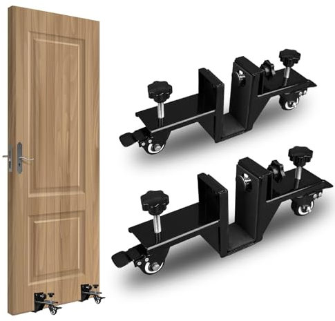 WUDLEP Heavy Door Installation Hardware Tool Kit, Lifter Dolly for 1-3/8 to 2-1/4 Pre-Hung and Front Doors, The Single Person Hands Free Door Install Kit, Door Hanging Jig Kit