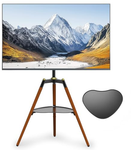 washrobots Cavalletto per TV da 32-65 pollici Tripod Supporto TV Universale Treppiede Supporto TV Supporto a Pavimento Cavalletto, girevole e Adattabile in Altezza per camera da letto, soggiorno
