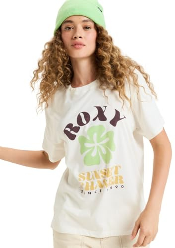 Roxy T-Shirt, kurzärmlig, Motiv: Hangloose, Weiß, Größe L