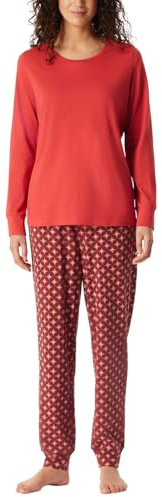 Schiesser Damen Schlafanzug lang mit Bündchen Baumwolle - Nightwear