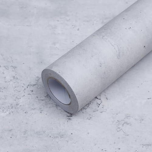 Papel pintado autoadhesivo gris claro autoadhesivo aspecto hormigón gris cemento gris papel pintado despegar 3d hormigón adhesivo adhesivo para muebles, vinilo mate lámina adhesiva para baño, 40 cm ×
