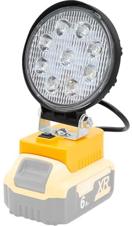 GGiking Akku Lampe Für Dewalt 18/20 V Akku (kein Akku), Kabellose Akku LED Strahler Für DCB206 DCB205 DCB204 DCB181 DCB182 DCB200 Lithium-Akkus Arbeitslicht