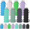 8 Pack Collapsible Water Bottles for Kids, 500 ml Silicone Sport Bottle Bulk for Travel, Foldable Portable Drinking Bottles, Reusable Leakproof Bottle for Gym Camping Hiking Cycling Outdoor, 17 oz
