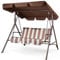 GVDV 3 Seater Swing with Adjustable Canopy – Garden Swing Chairs for Adults, Garden, Patio or Poolside, Weather-Resistant Steel Frame, Brown