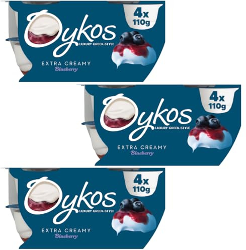 Luxury Greek Yogurt pots 12x110g - OYKOS (Blueberry)