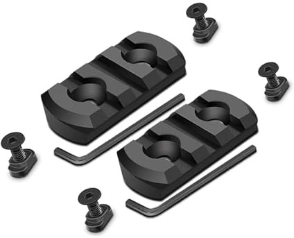 Paike 2 Stück 3-Slot M-LOK Aluminium Picatinny-Schienenabschnitt Zubehör – inkl. 4 T-Muttern und 4 Schrauben