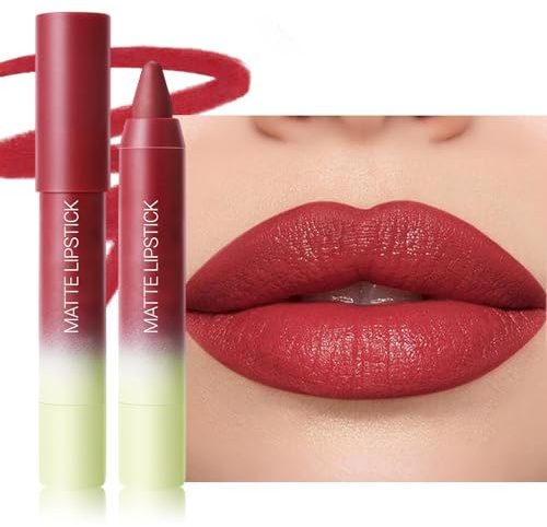Erinde Lápiz de Labial 2 en 1 mate y delineador de labios, labial permanente larga duración 12 H, resistente al agua y al agua, esmalte de labios de terciopelo de larga duración, hidratante #05