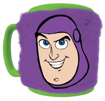 Toy Story Buzz Lightyear Fuzzy Mug 440ml, Official Disney Pixar Licensed Character Mug, Soft Touch Collectible Drinkware for Fans