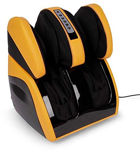 GLOBAL RELAX® | VITALZEN Plus Electric Massager for feet, Legs, Thighs and Knees | Yellow I 3 Intensities and Modes I Pressure Therapy I Shiatsu I Compression I Heat | Relief Pain I Muscle Relief